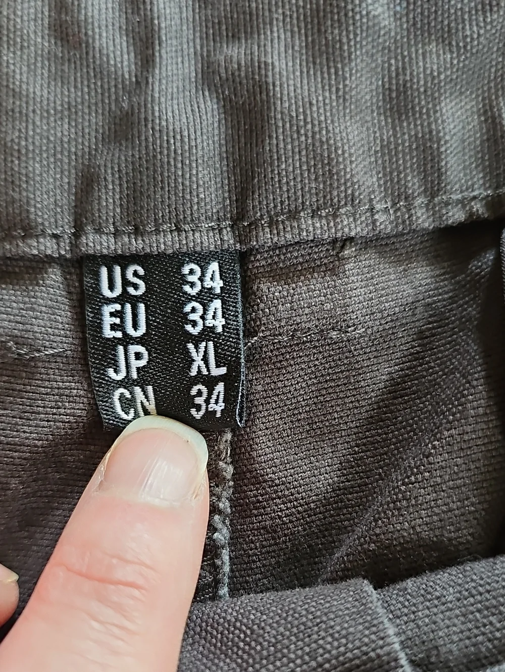 Men's Dark Grey Utility Cargo Pants - Size 34
